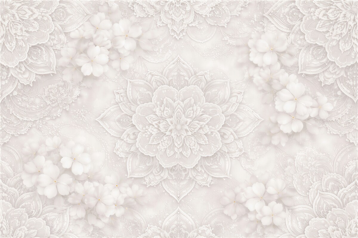 Fototapeten Spitzenblumen Mandala 3D