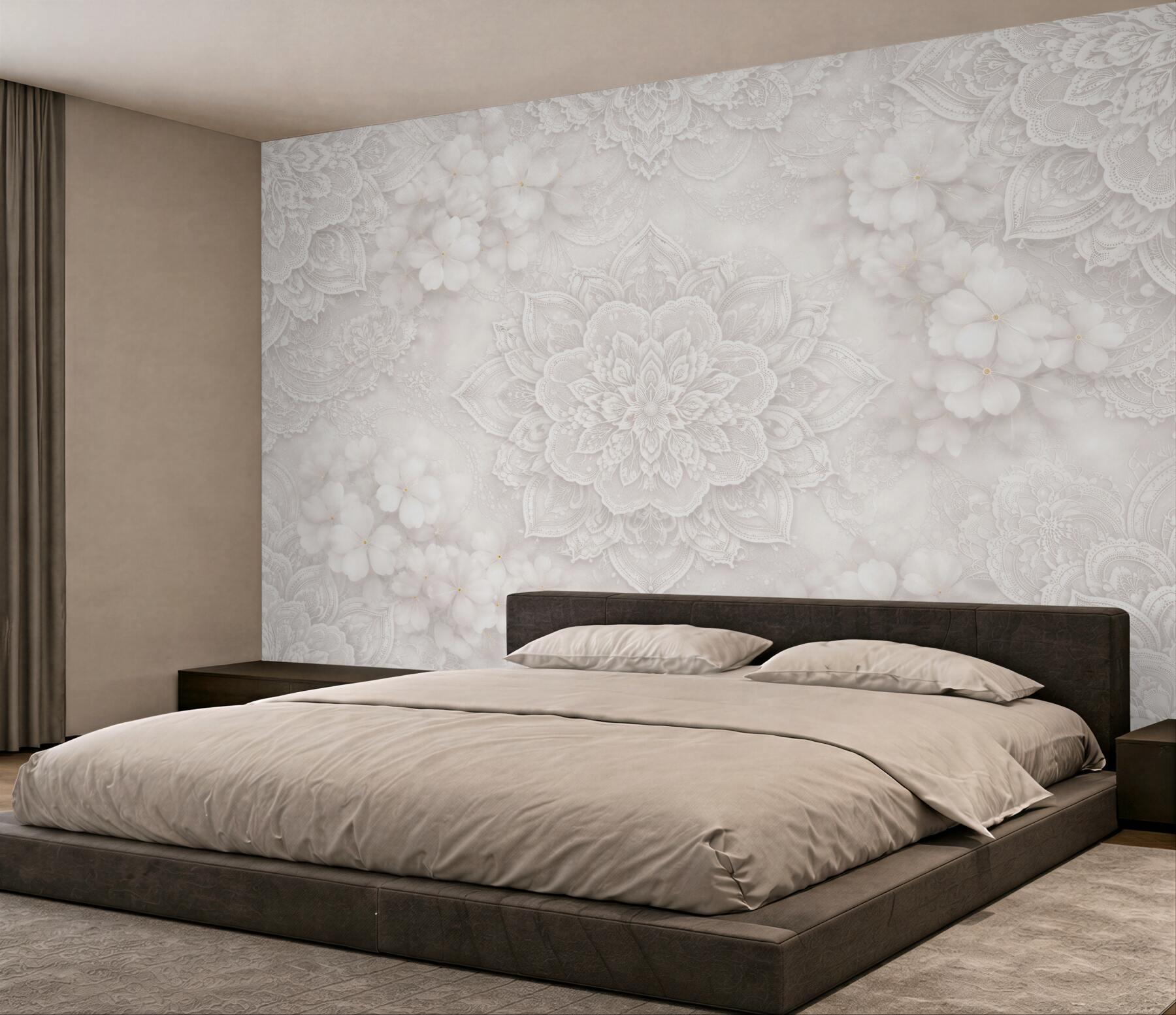 Fototapeten Spitzenblumen Mandala 3D