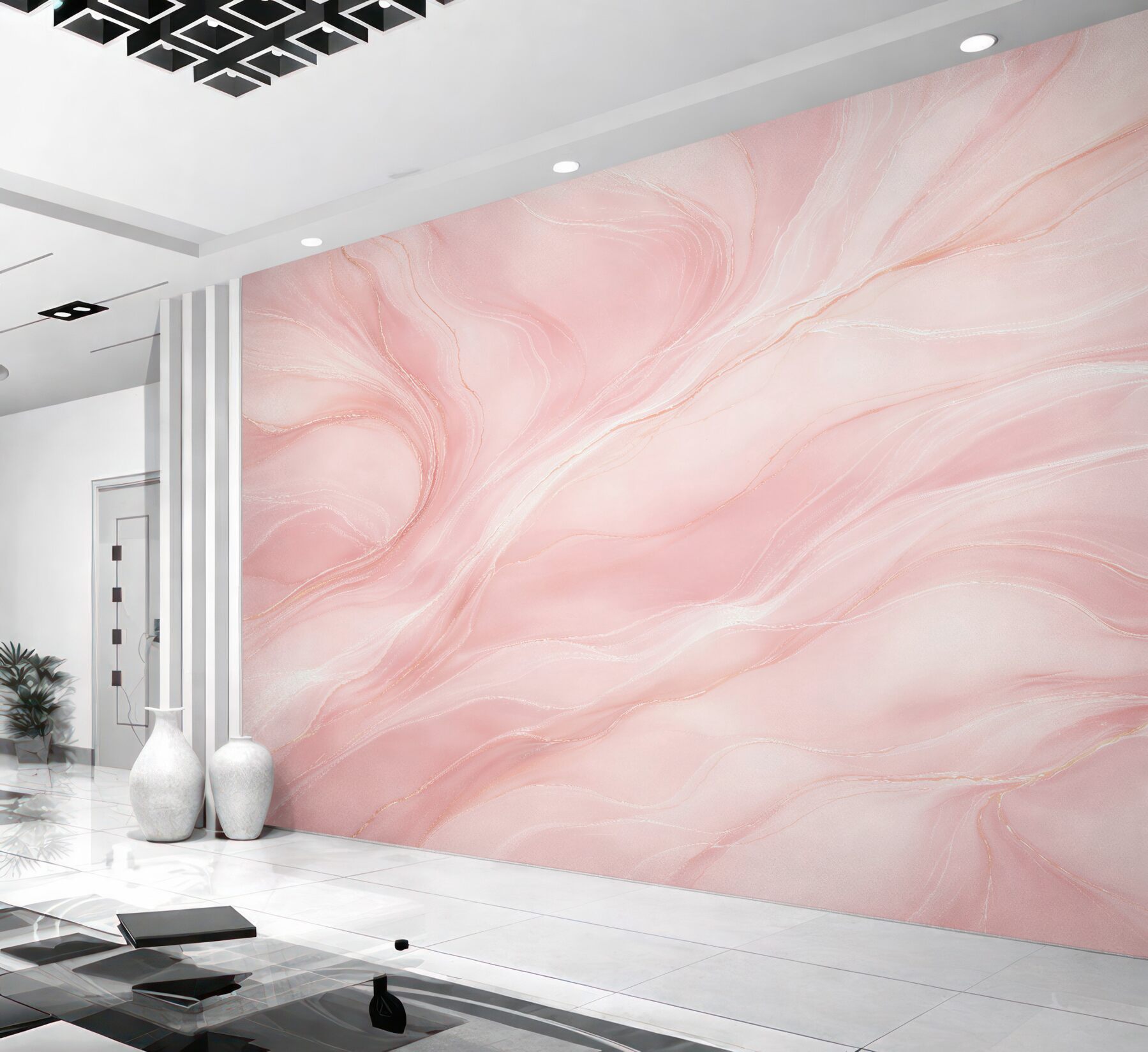 Fototapeten Rosa Marmor fließender Eleganz