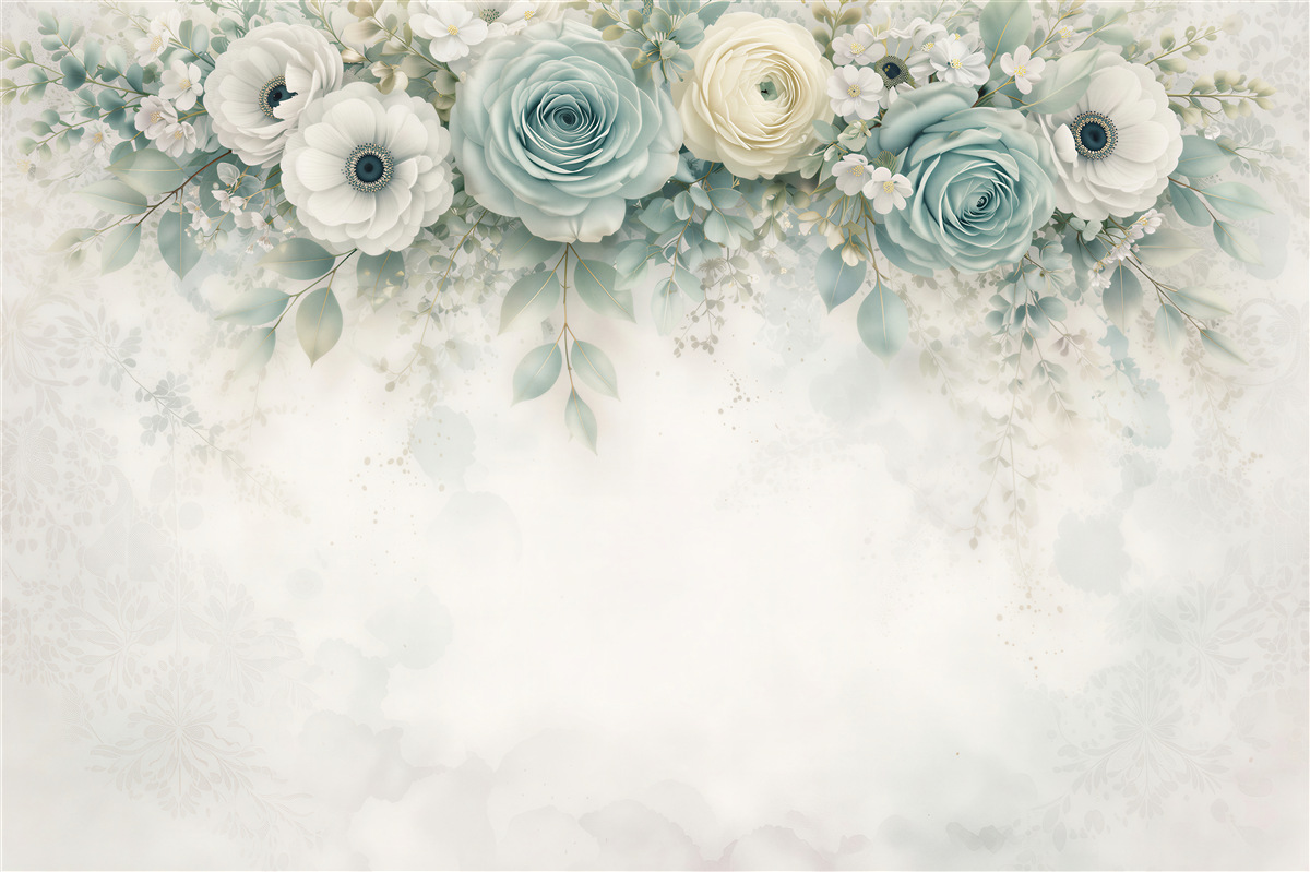 Fototapeten Pastellfarbene Rosen und Anemonen