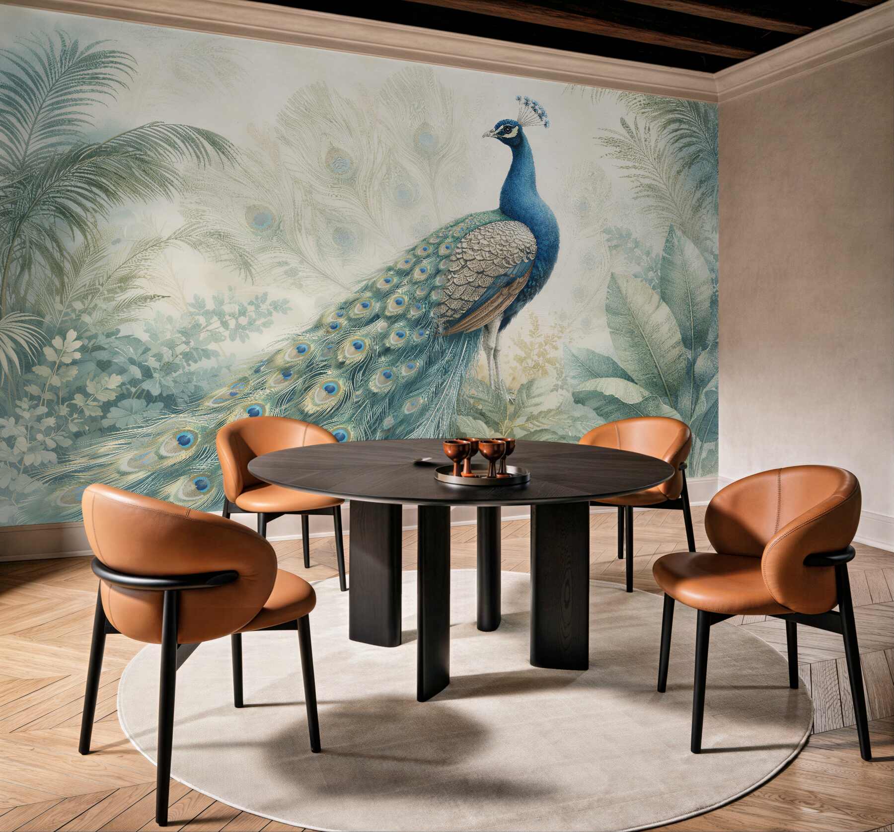 Fototapeten Pfau in tropischer Eleganz