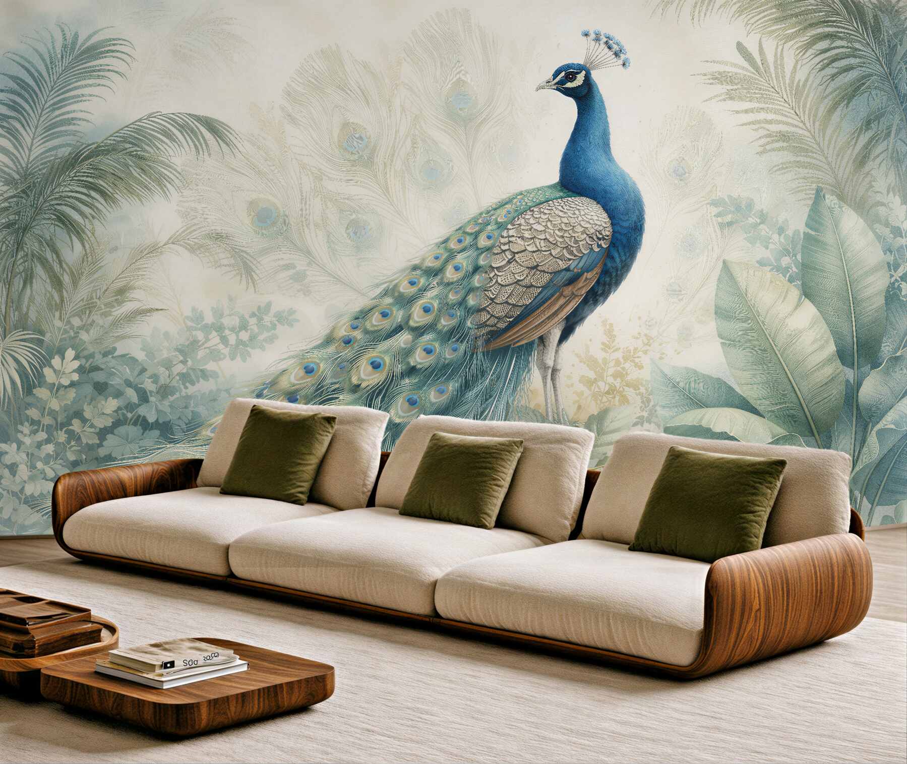 Fototapeten Pfau in tropischer Eleganz