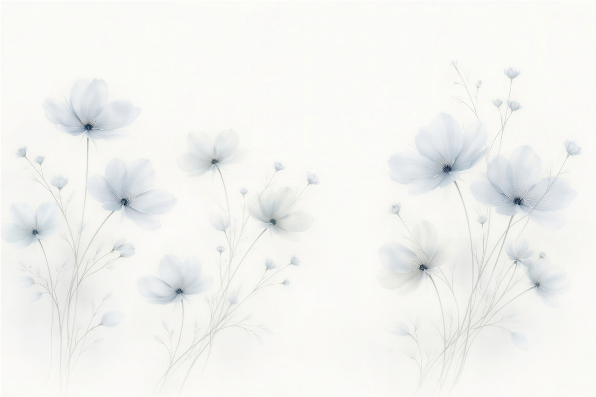 Fototapeten Zarte blaue Nebelblumen