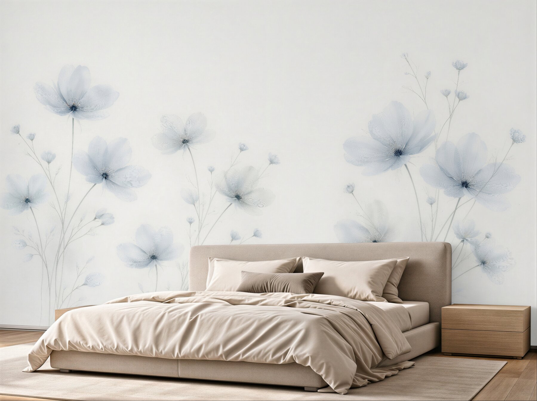 Fototapeten Zarte blaue Nebelblumen