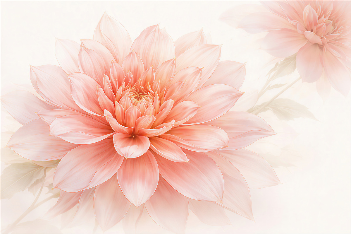 Fototapeten Pudrige Blume in subtilem Glanz