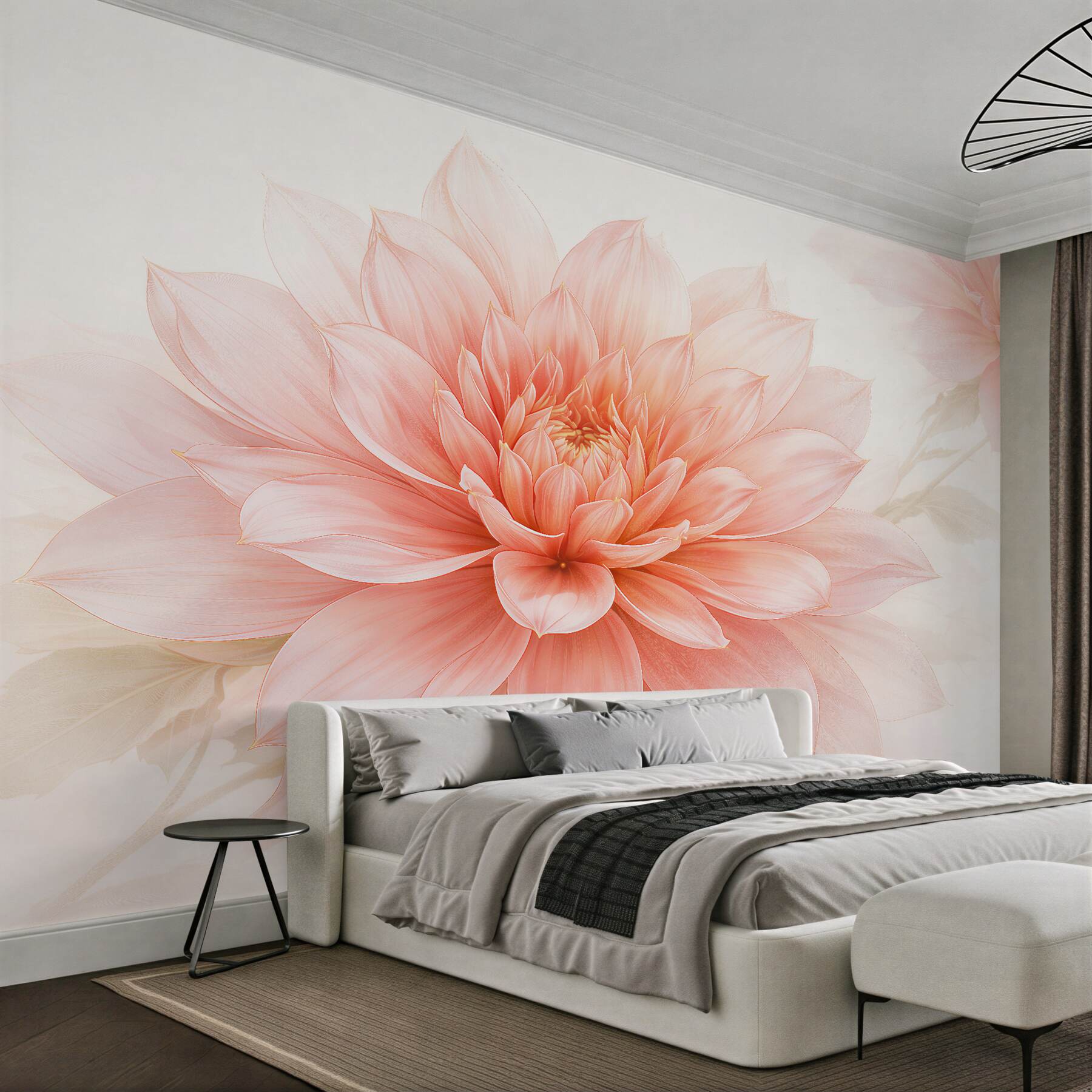 Fototapeten Pudrige Blume in subtilem Glanz