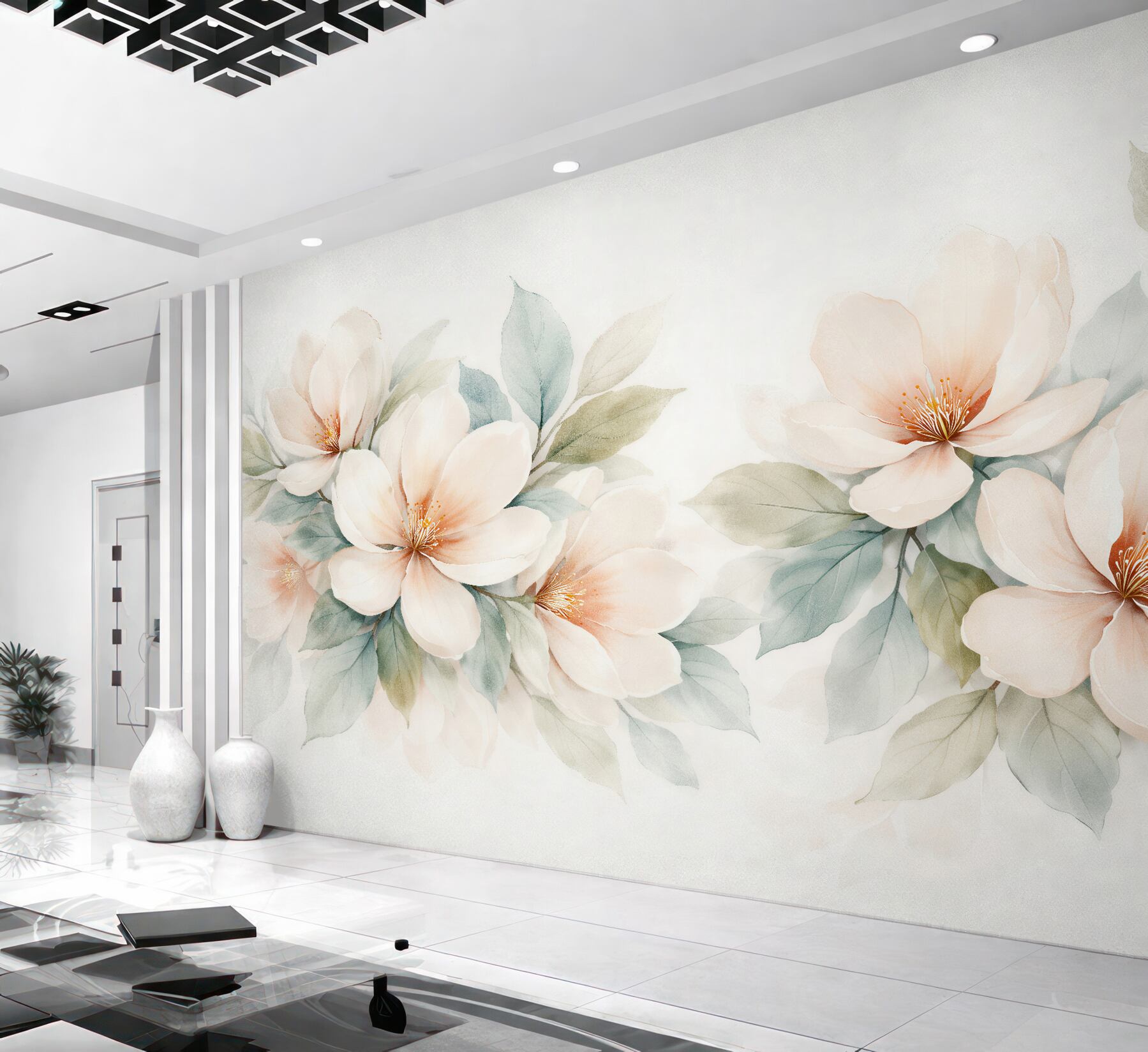 Fototapeten Cremige Magnolien in subtiler Eleganz