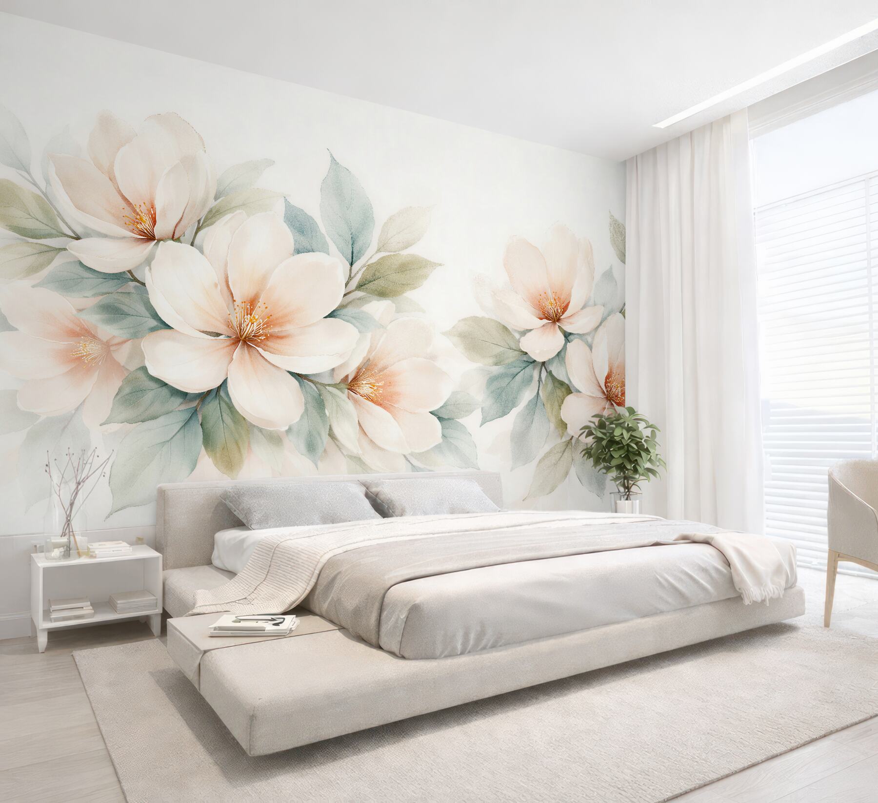 Fototapeten Cremige Magnolien in subtiler Eleganz