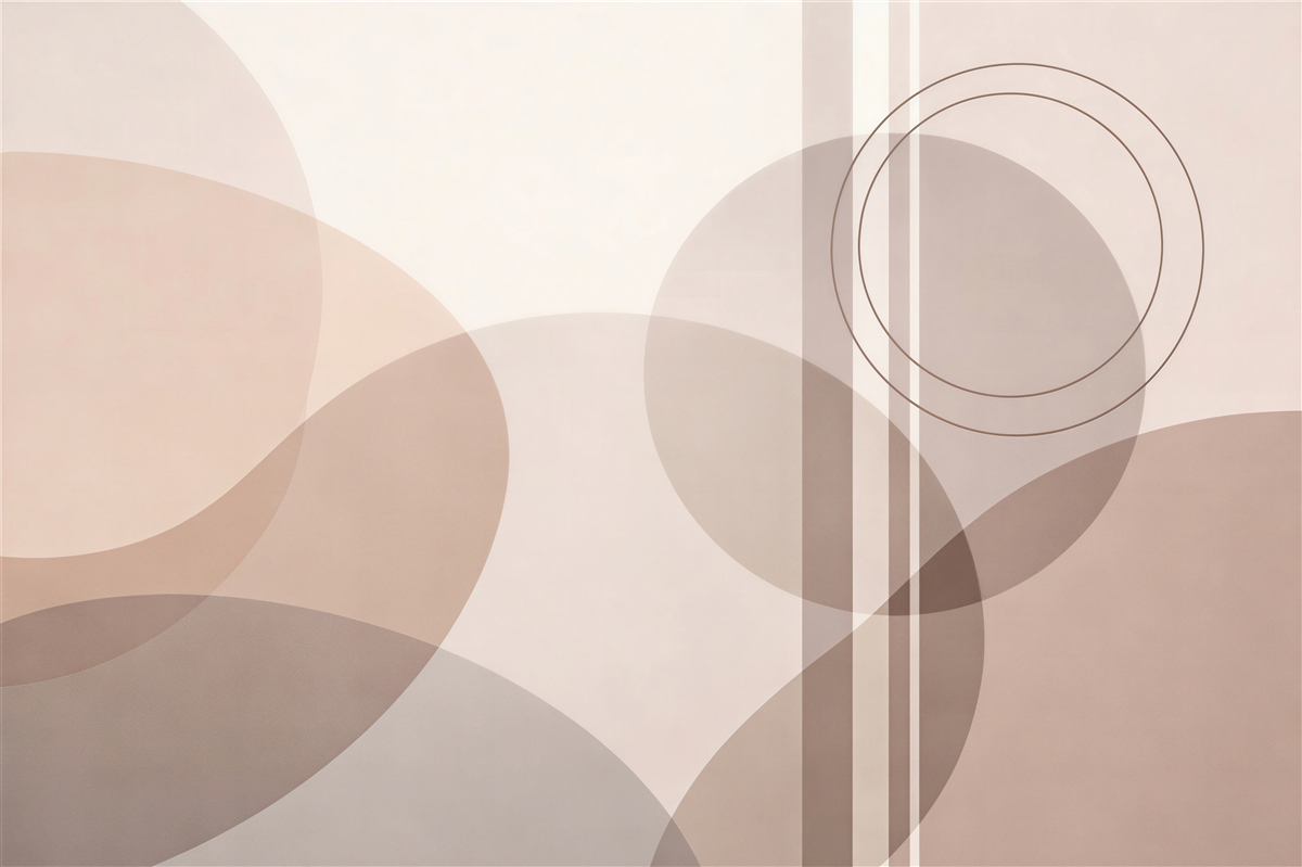 Fototapeten Puderfarbene Kreise im minimalistischen Stil