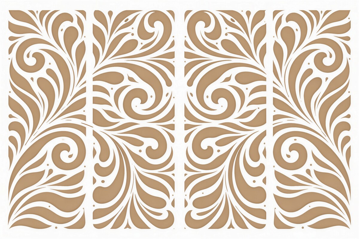 Fototapeten Beiges pflanzliches Ornament