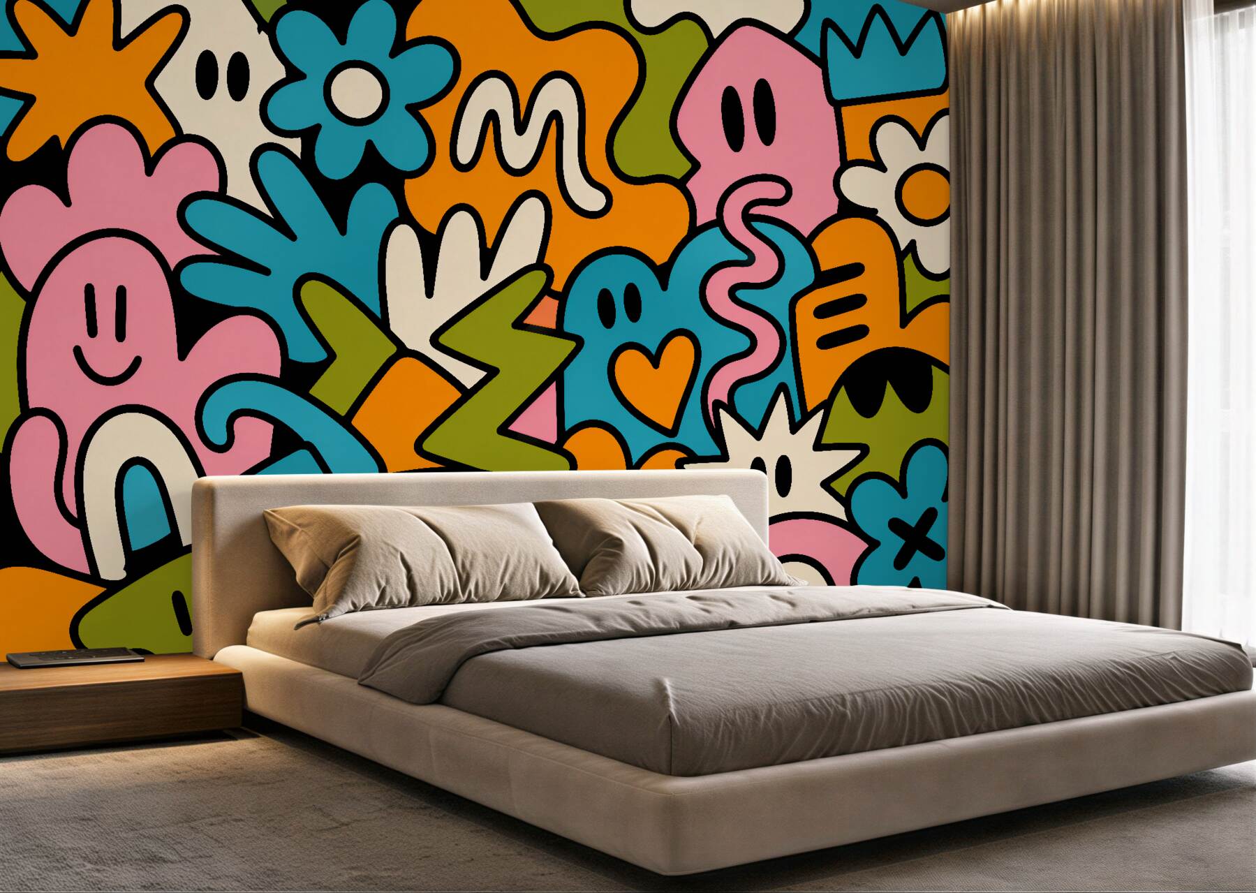 Fototapeten Buntes Pop-Art-Lächeln