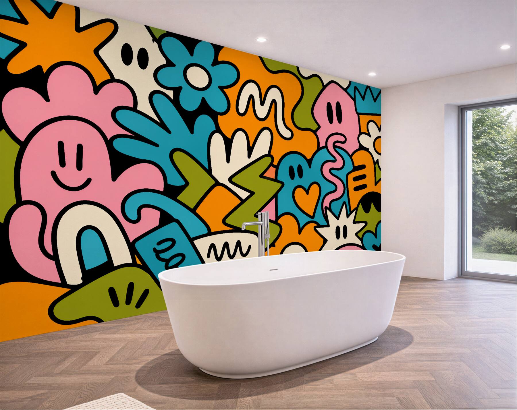 Fototapeten Buntes Pop-Art-Lächeln