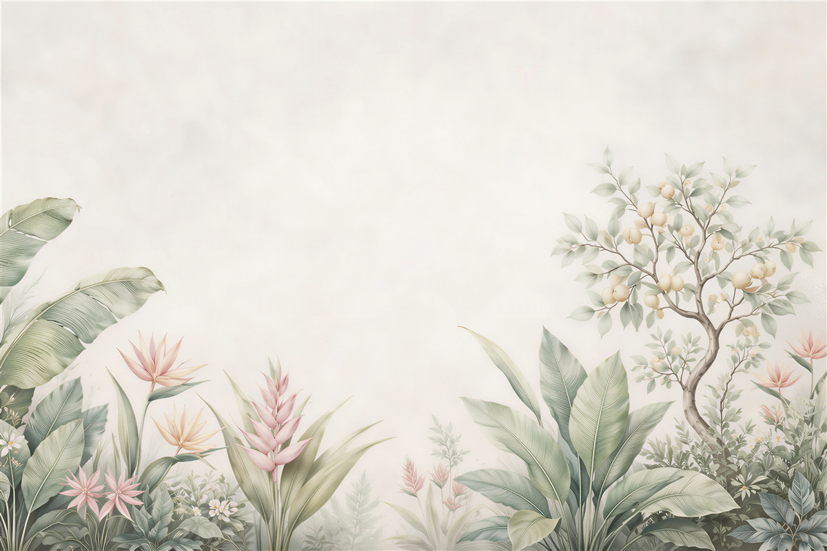 Fototapeten Zarte botanische Oase der Ruhe
