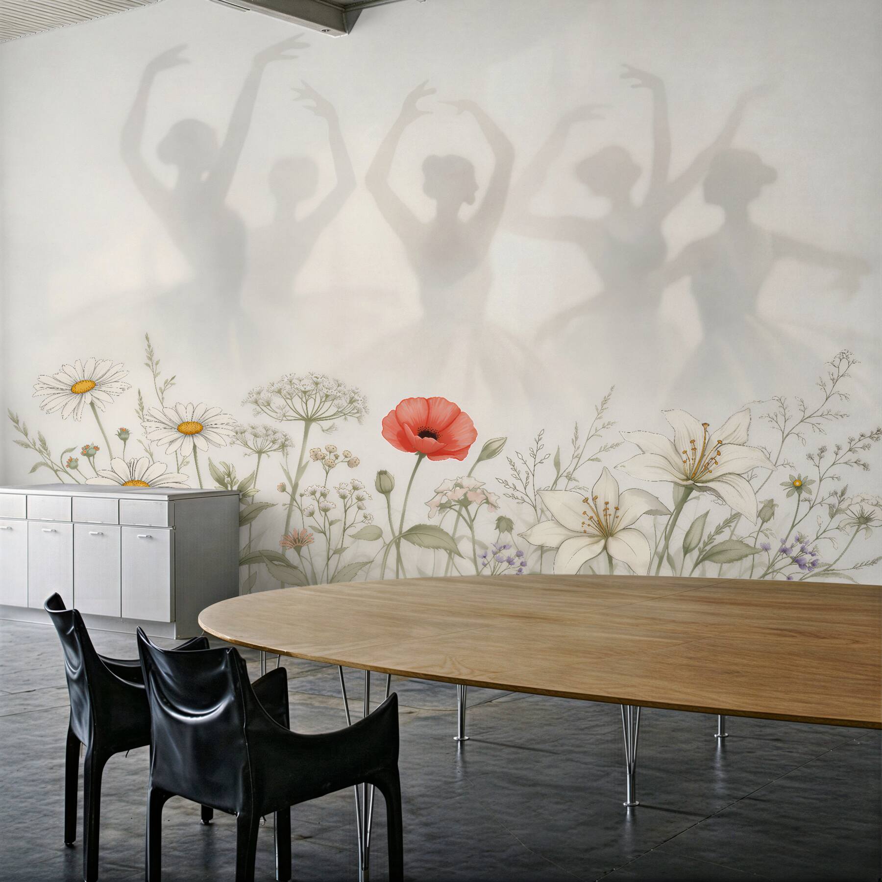 Fototapeten Ballettschatten zwischen Blumen