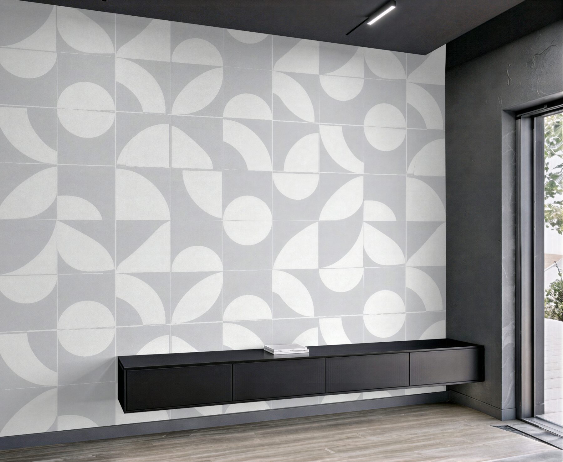 Fototapeten Subtile weiße geometrische Mosaik