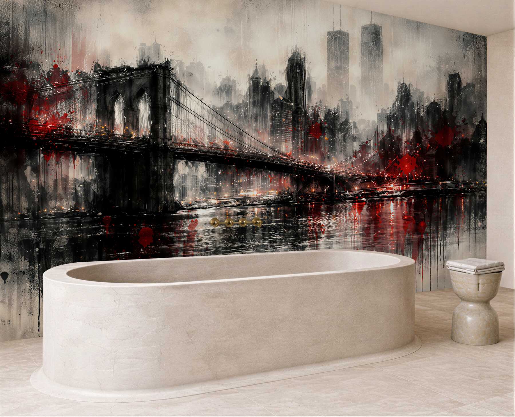 Fototapeten Düstere Brücke von New York