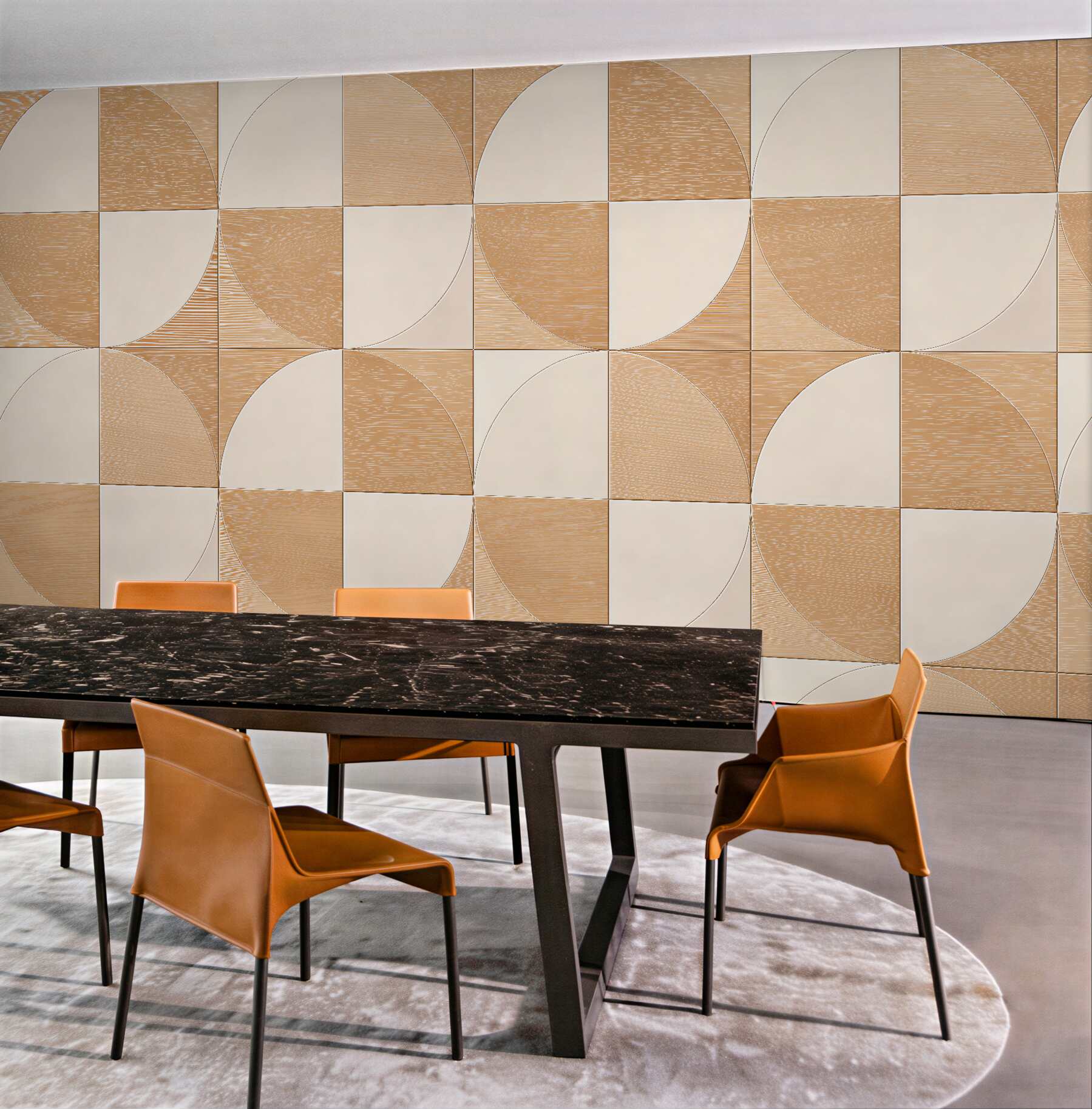 Fototapeten Geometrische Harmonie aus Holz