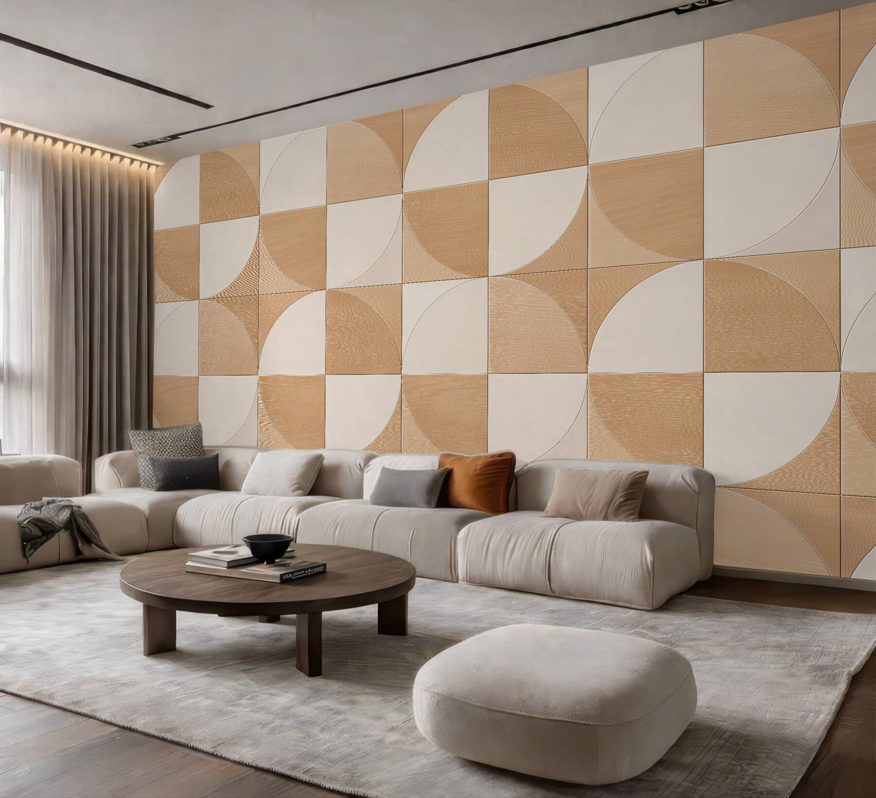 Fototapeten Geometrische Harmonie aus Holz