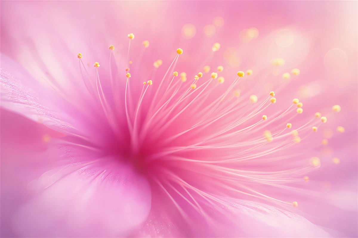 Fototapeten Rosa Blüte in Makro