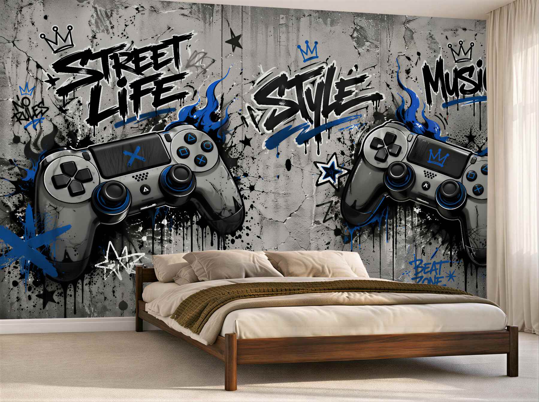 Fototapeten Gaming Streetstyle mit Controllern