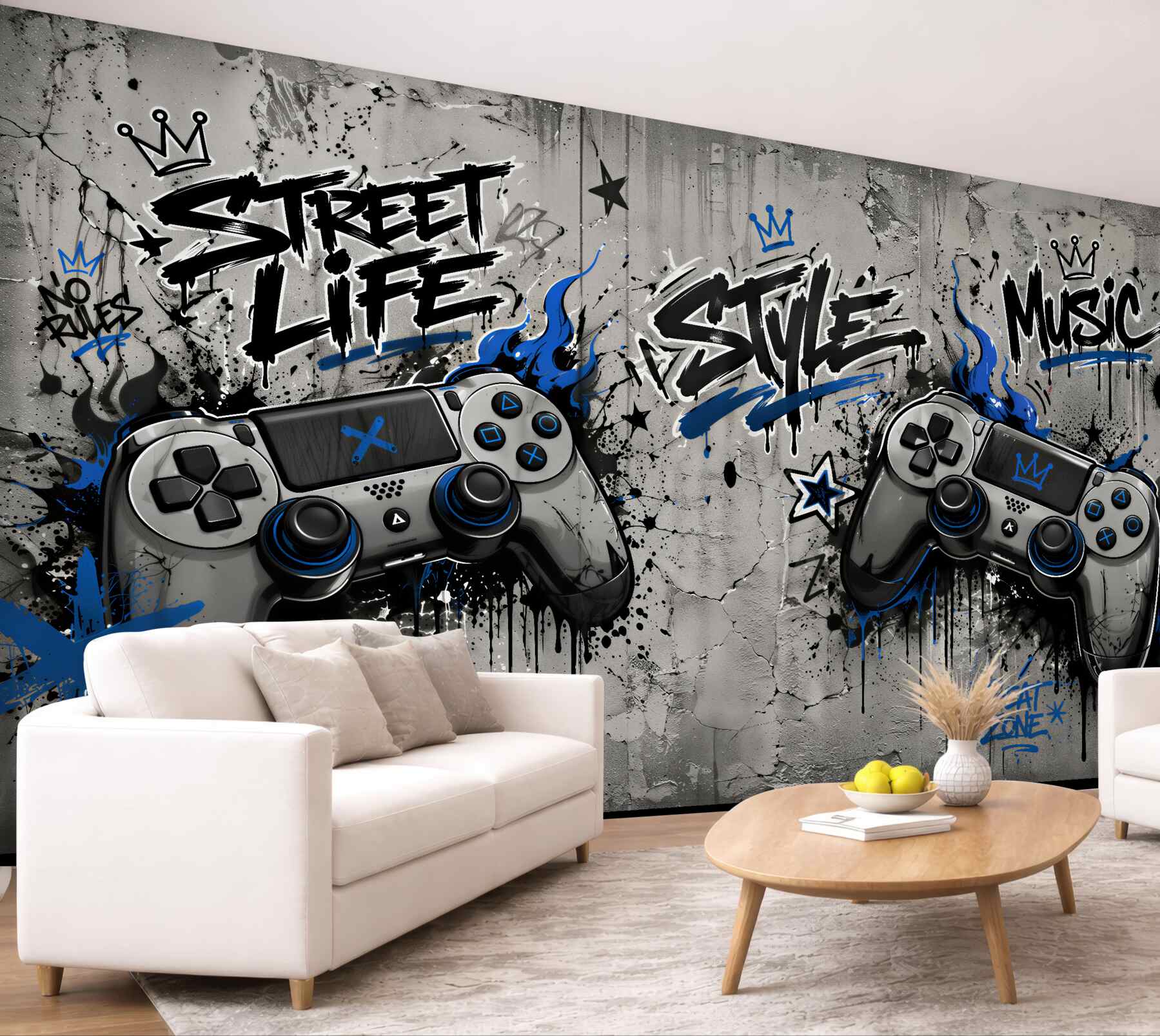 Fototapeten Gaming Streetstyle mit Controllern