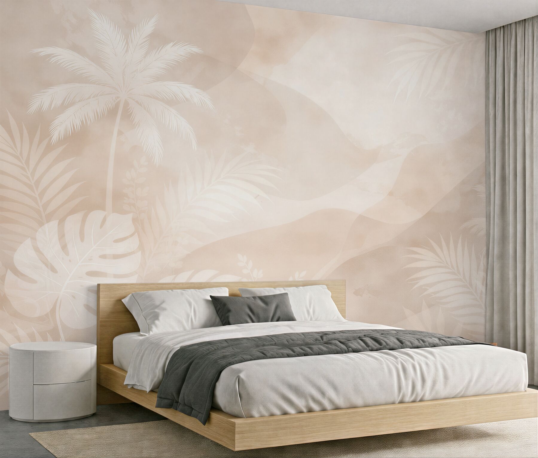 Fototapeten Beige tropischer Nebelschleier