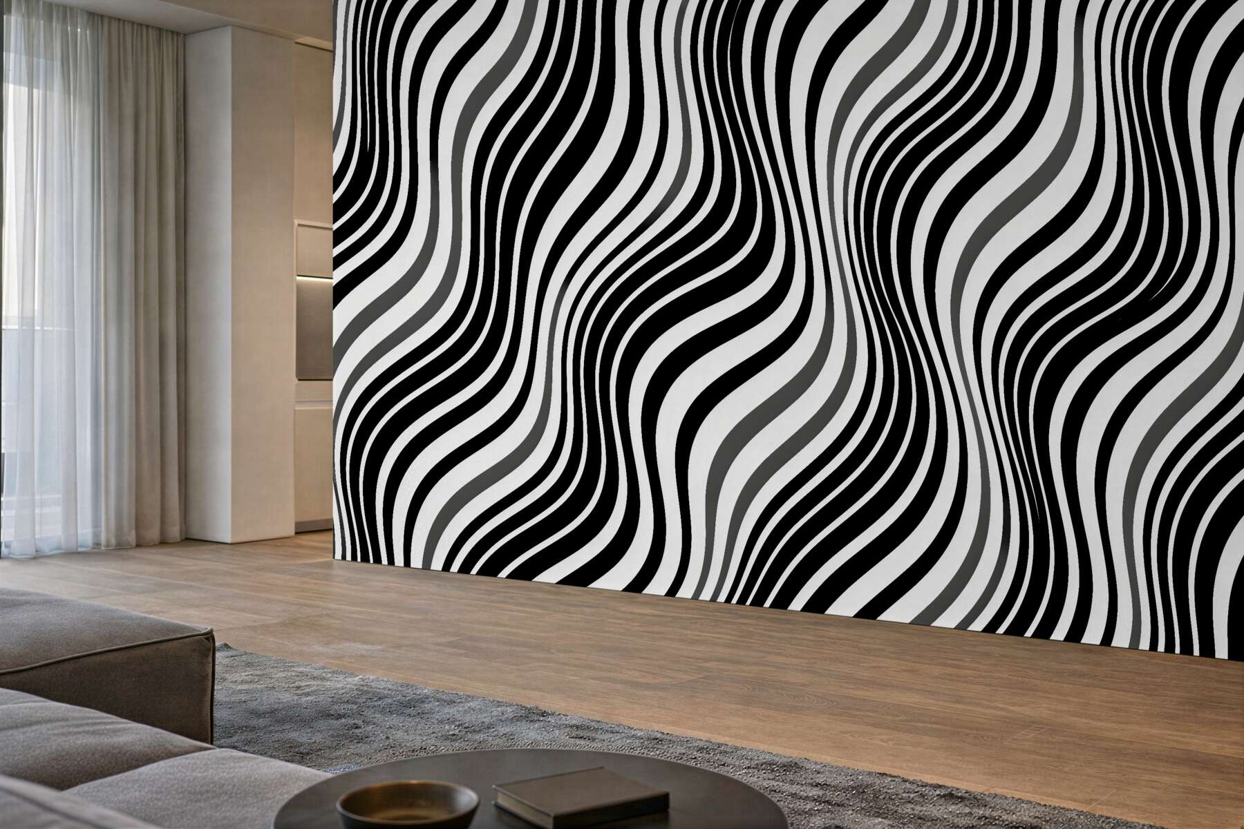 Fototapeten Wogende optische Streifen