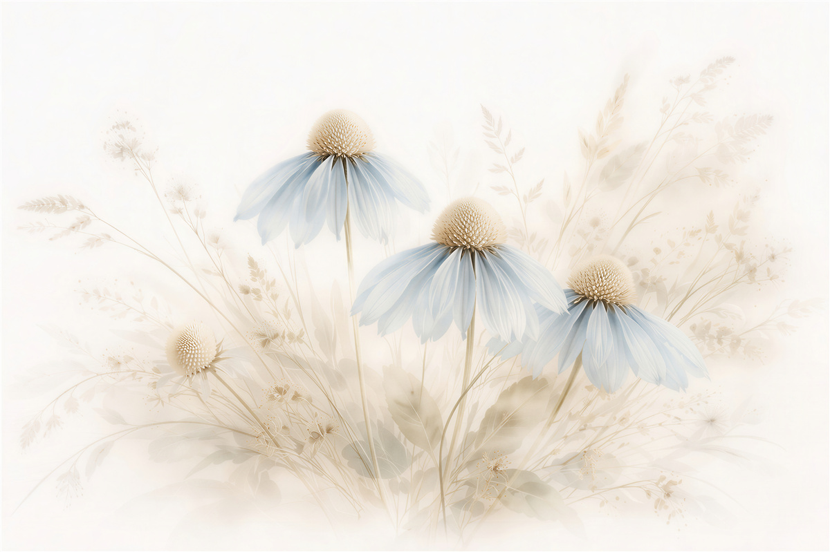 Fototapeten ätherische blaue Blumen
