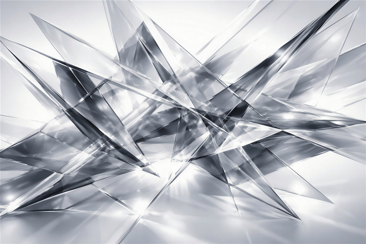 Fototapeten Silberne geometrische 3D-Abstraktion