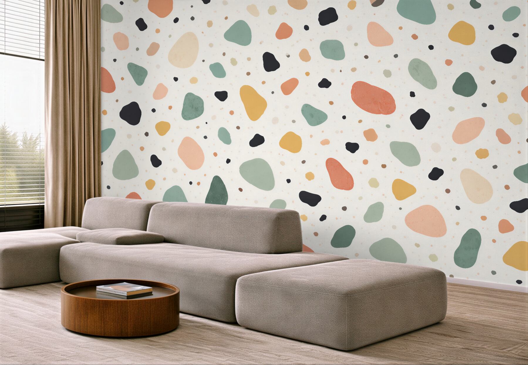Fototapeten Bunte Terrazzo-Kiesel
