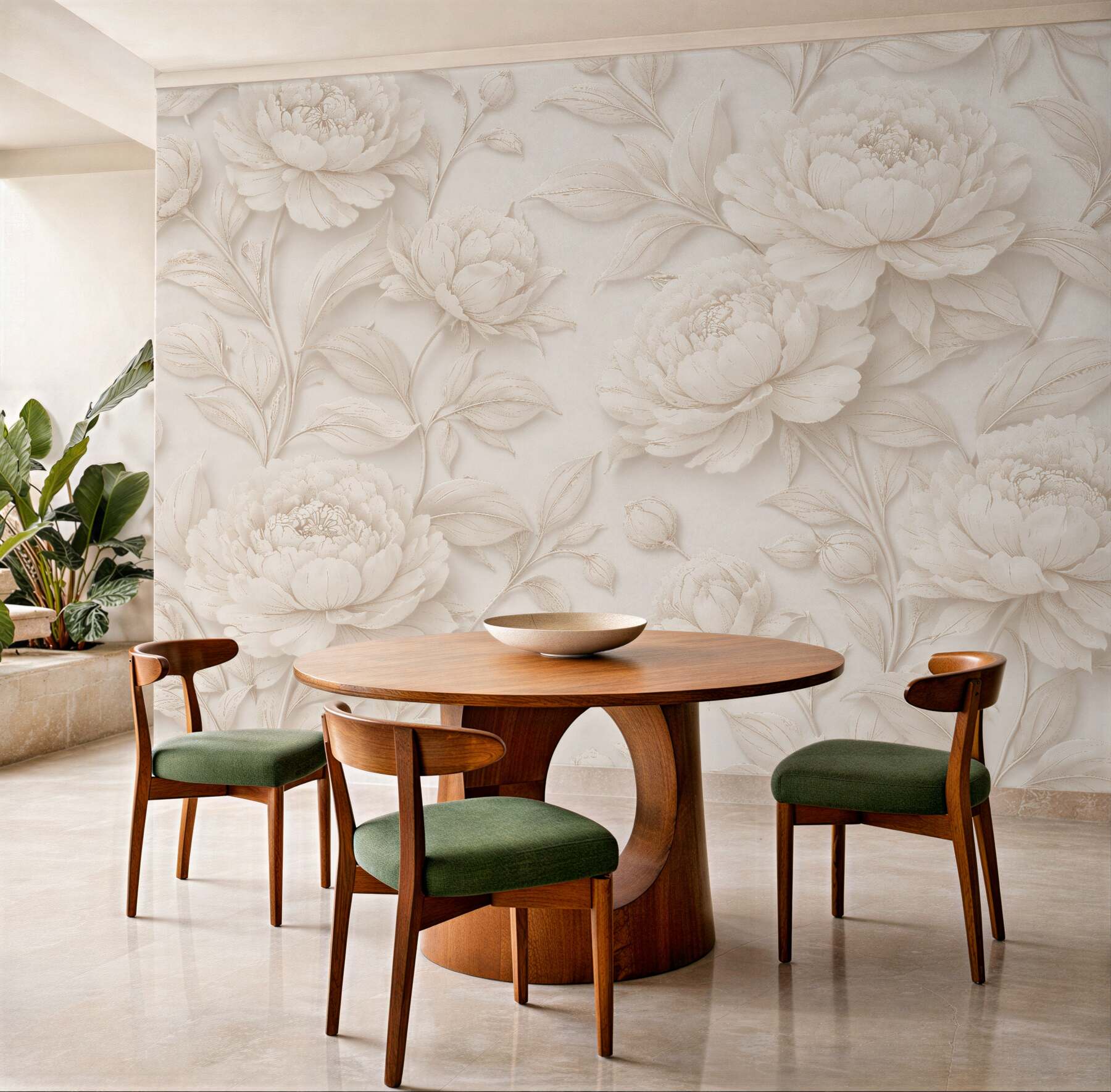 Fototapeten Cremefarbene Pfingstrosen in subtiler Eleganz