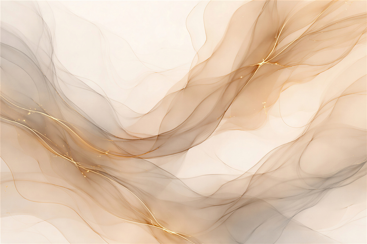 Fototapeten Goldene Linien auf milchiger Abstraktion