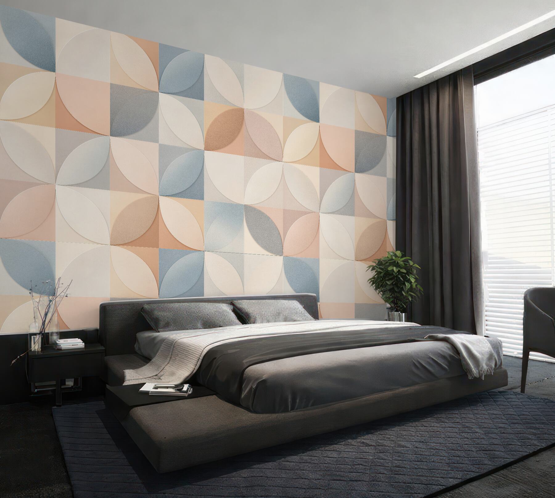 Fototapeten Pastellfarbene geometrische Harmonie