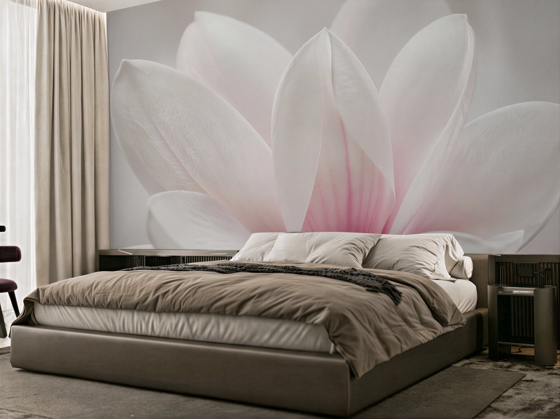 Fototapeten Zarte Magnolienblütenblätter in Nahaufnahme