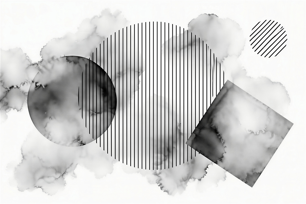 Fototapeten Graue Abstraktion mit Geometrie