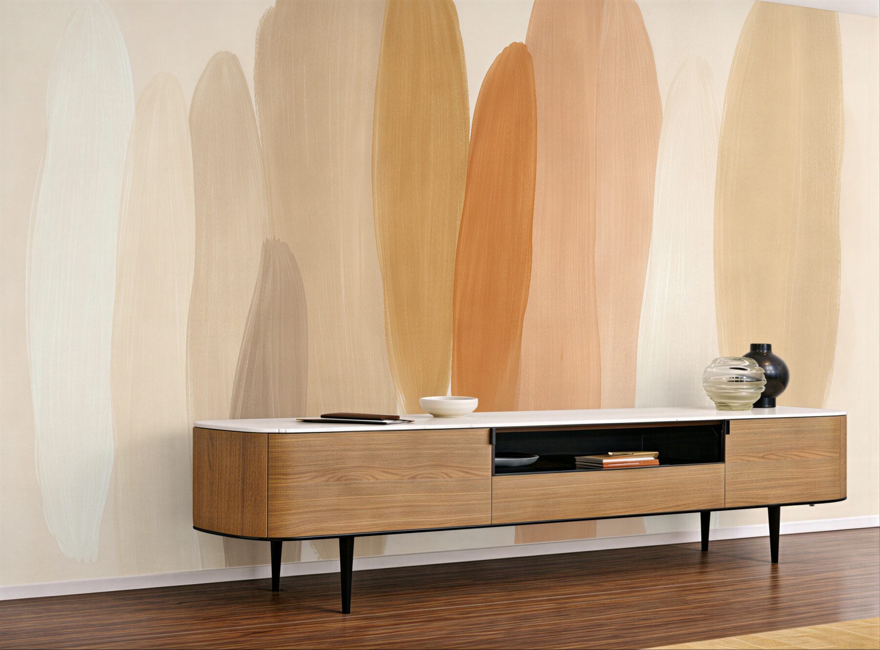 Fototapeten Beige abstrakte Pinselstriche
