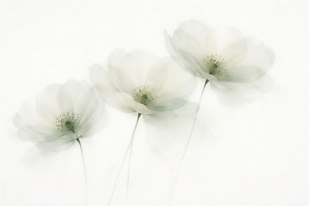 Fototapeten Ätherische weiße Blumen