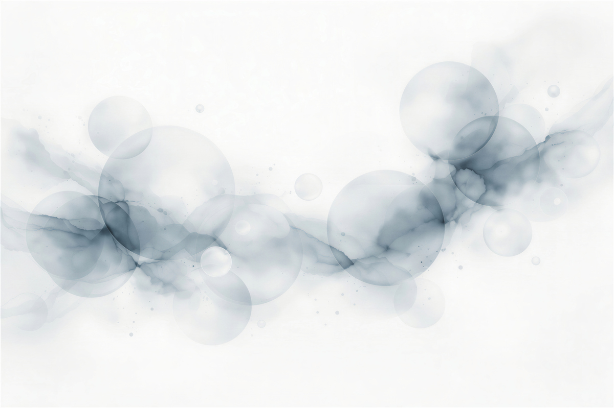 Fototapeten Blaue Kugeln im Nebel