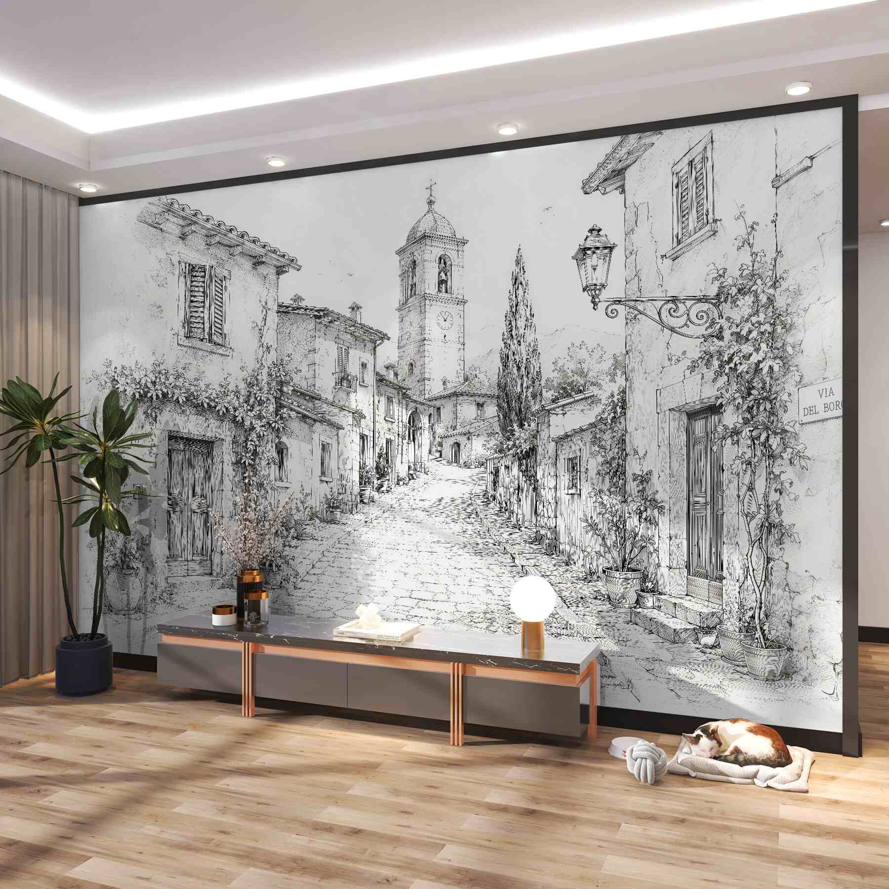 Fototapeten Idyllische Gasse einer italienischen Kleinstadt
