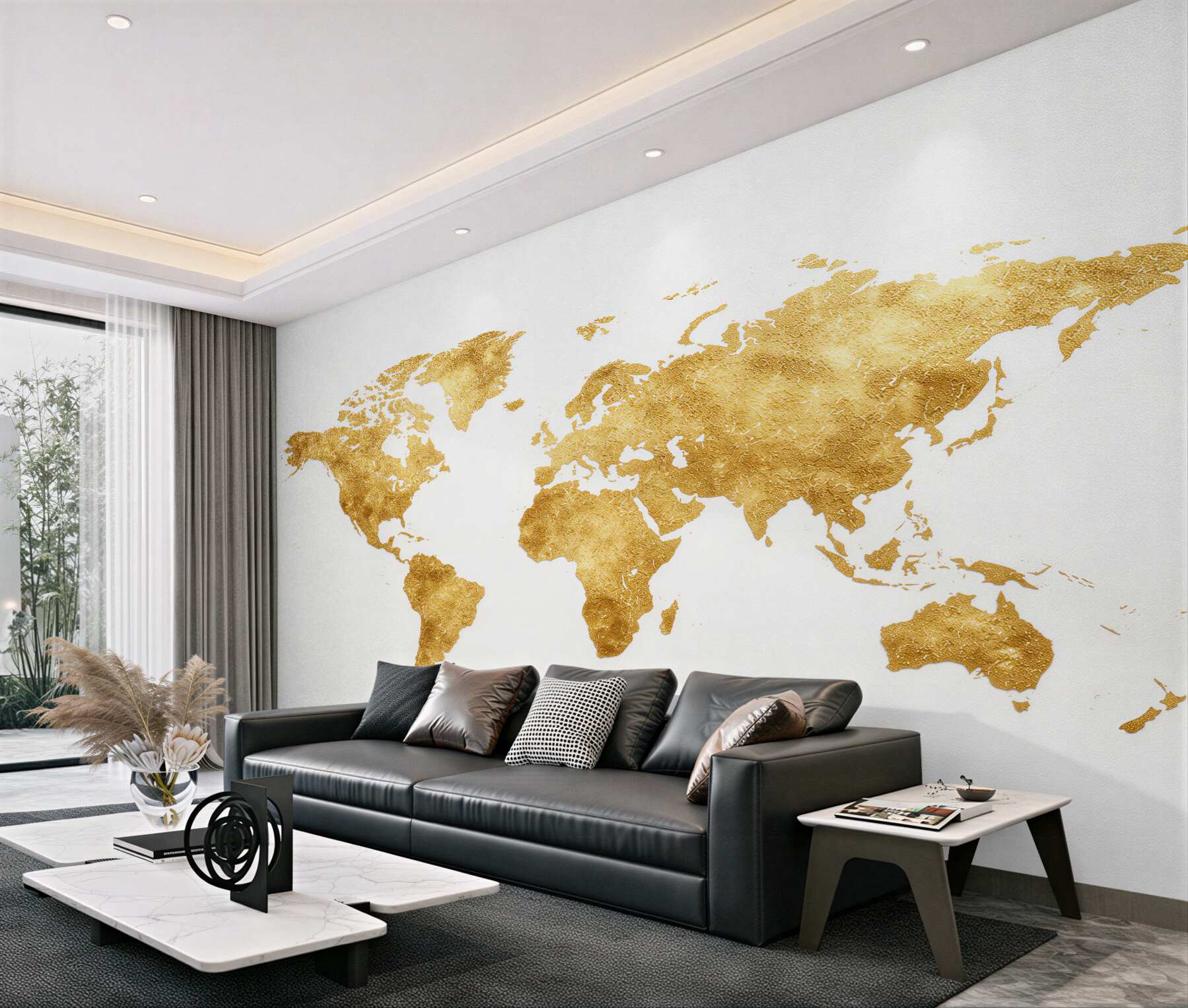 Fototapeten Goldene Weltkarte der Eleganz