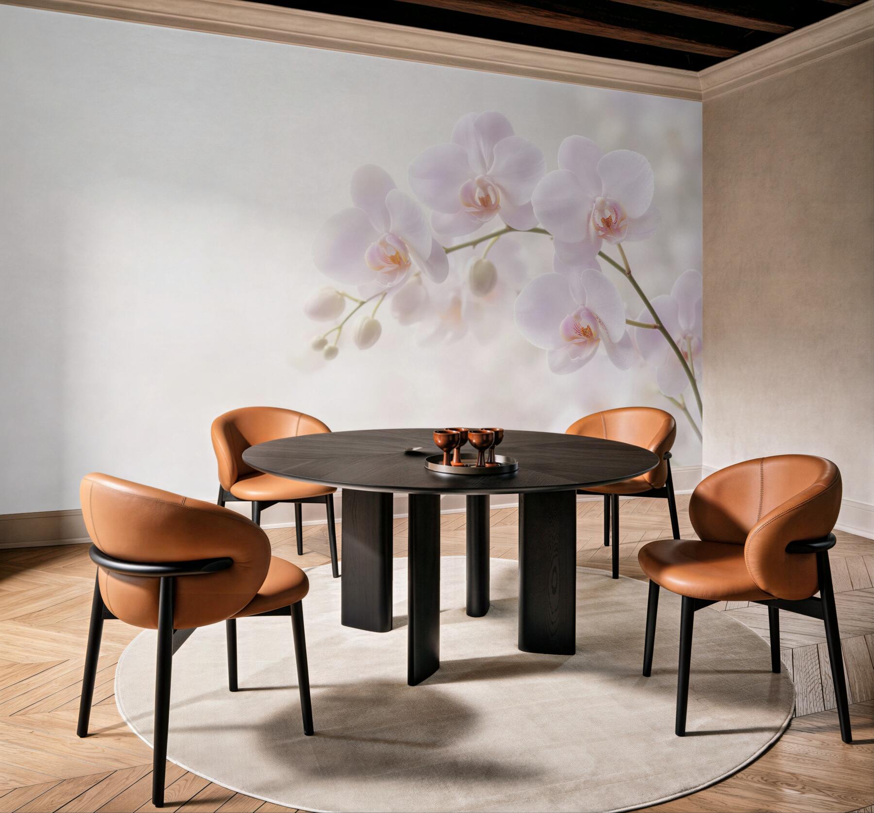 Fototapeten Zarte weiße Orchideen