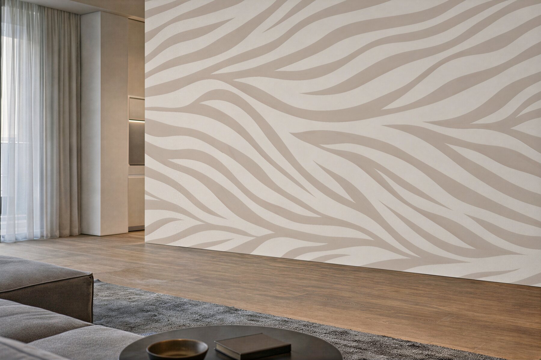 Fototapeten Beige Zebrastreifen moderne Eleganz