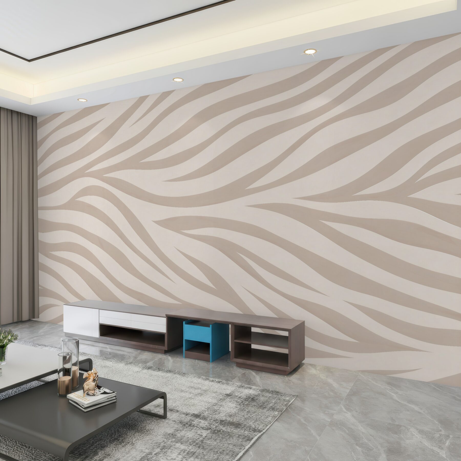 Fototapeten Beige Zebrastreifen moderne Eleganz
