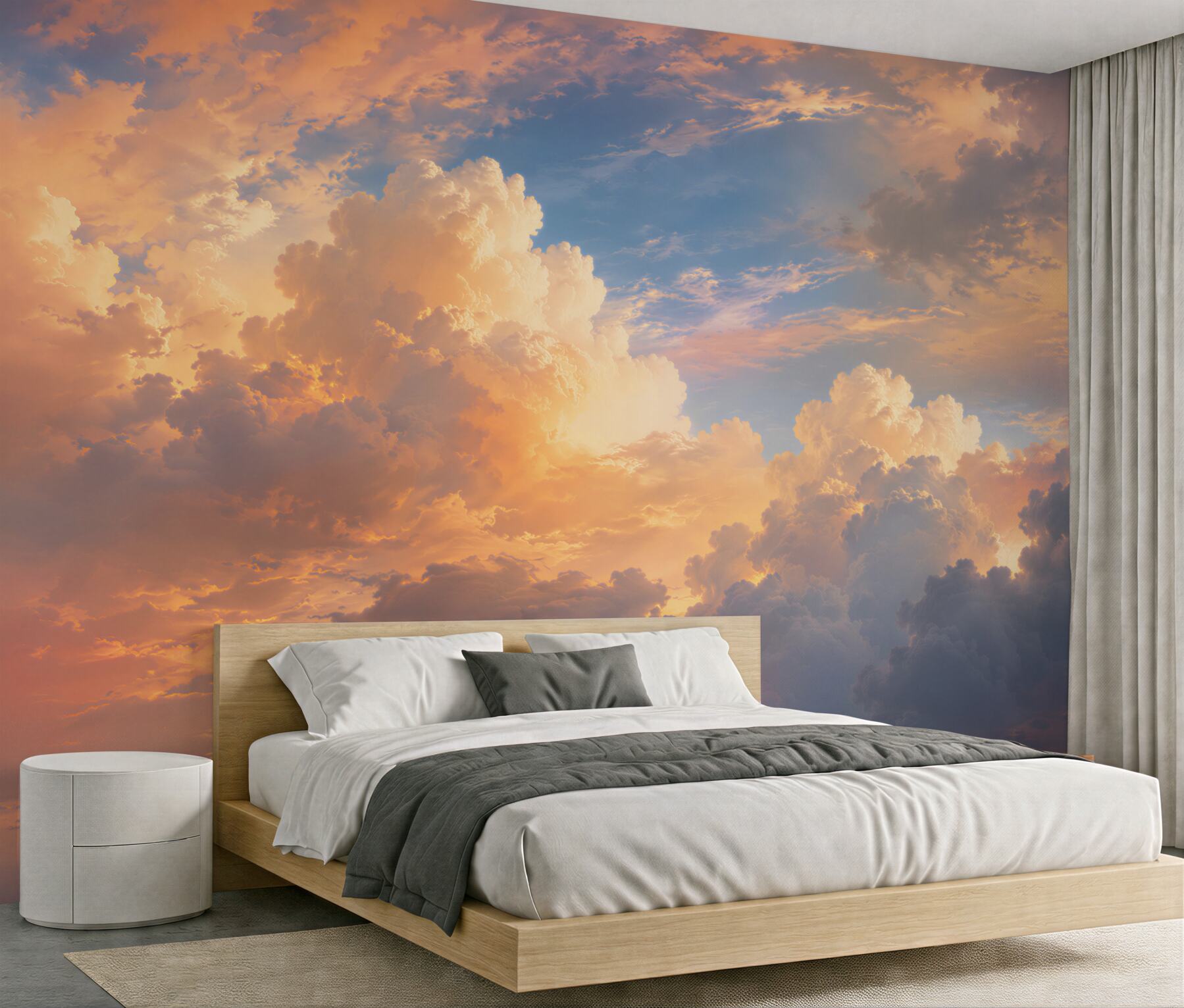 Fototapeten Märchenhafte Wolken bei Sonnenuntergang