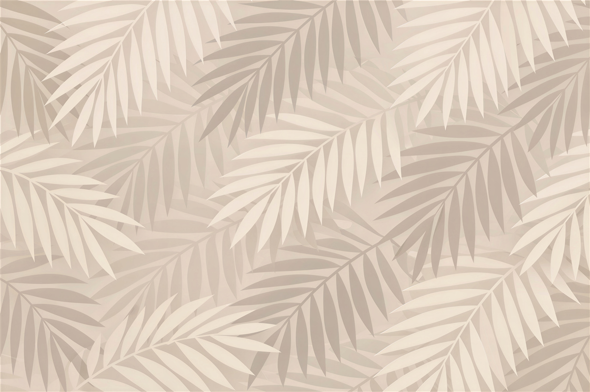 Fototapeten Beige Palmblätter