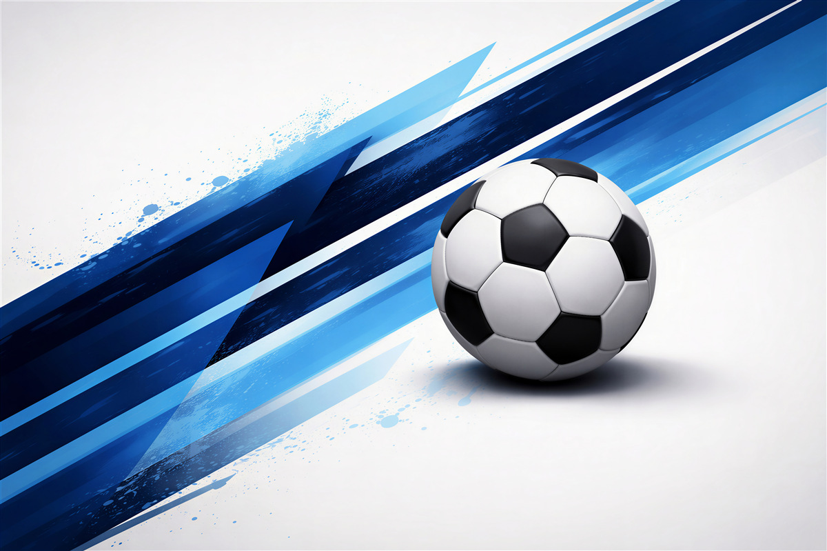 Fototapeten Dynamischer Ball in blauen Streifen