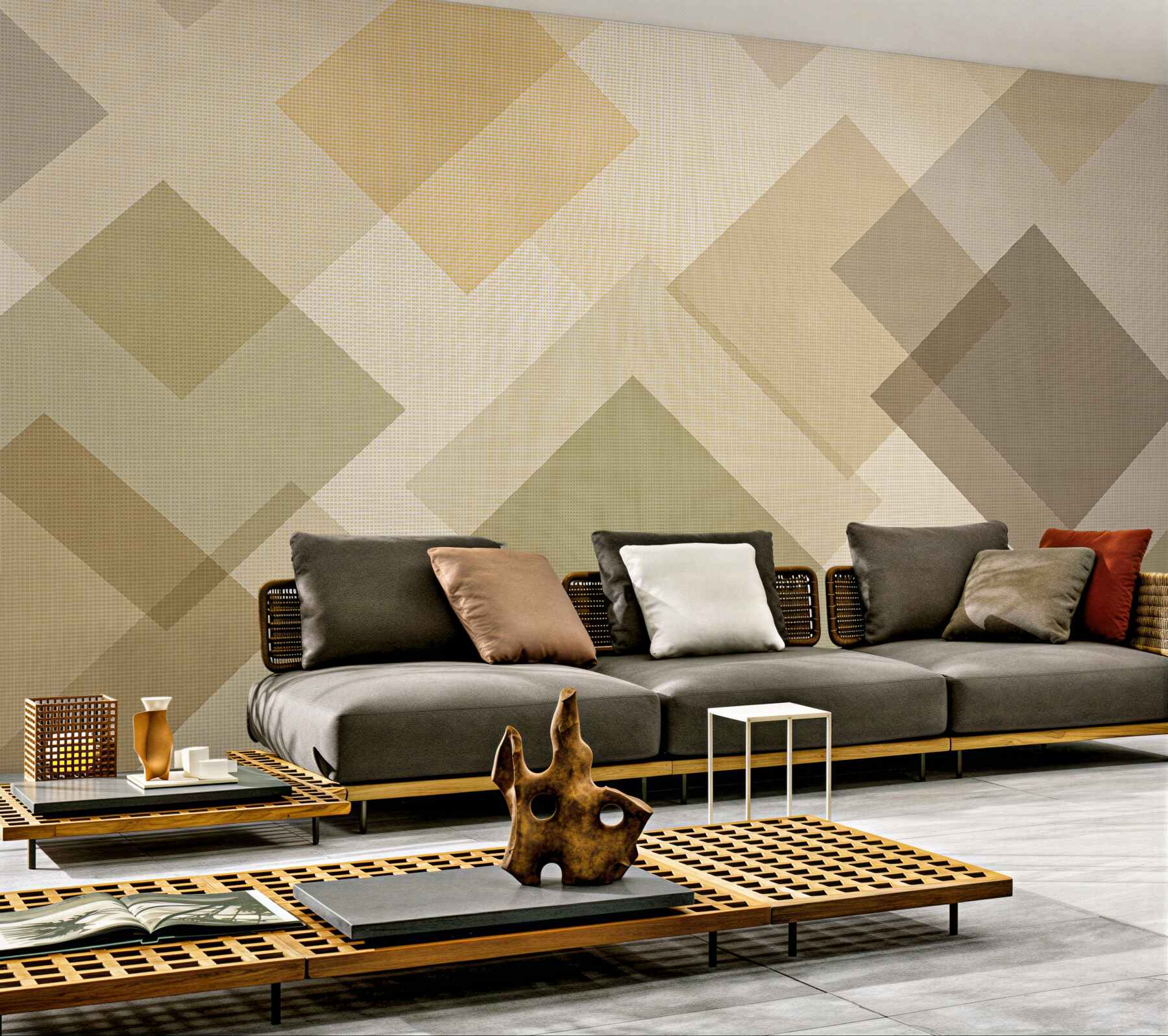 Fototapeten Beige Geometrie im modernen Stil