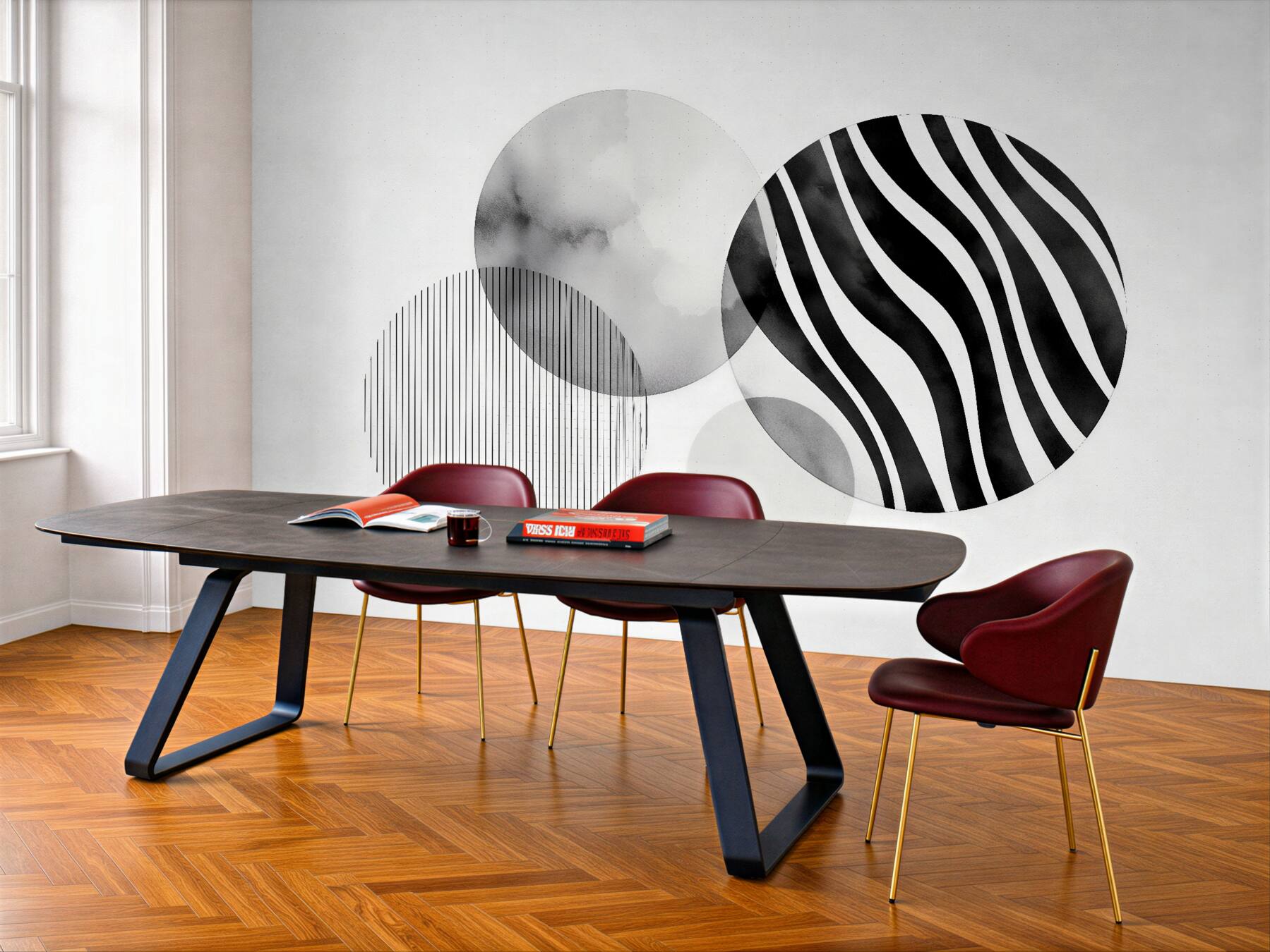 Fototapeten Geometrisches Zebra in Grautönen