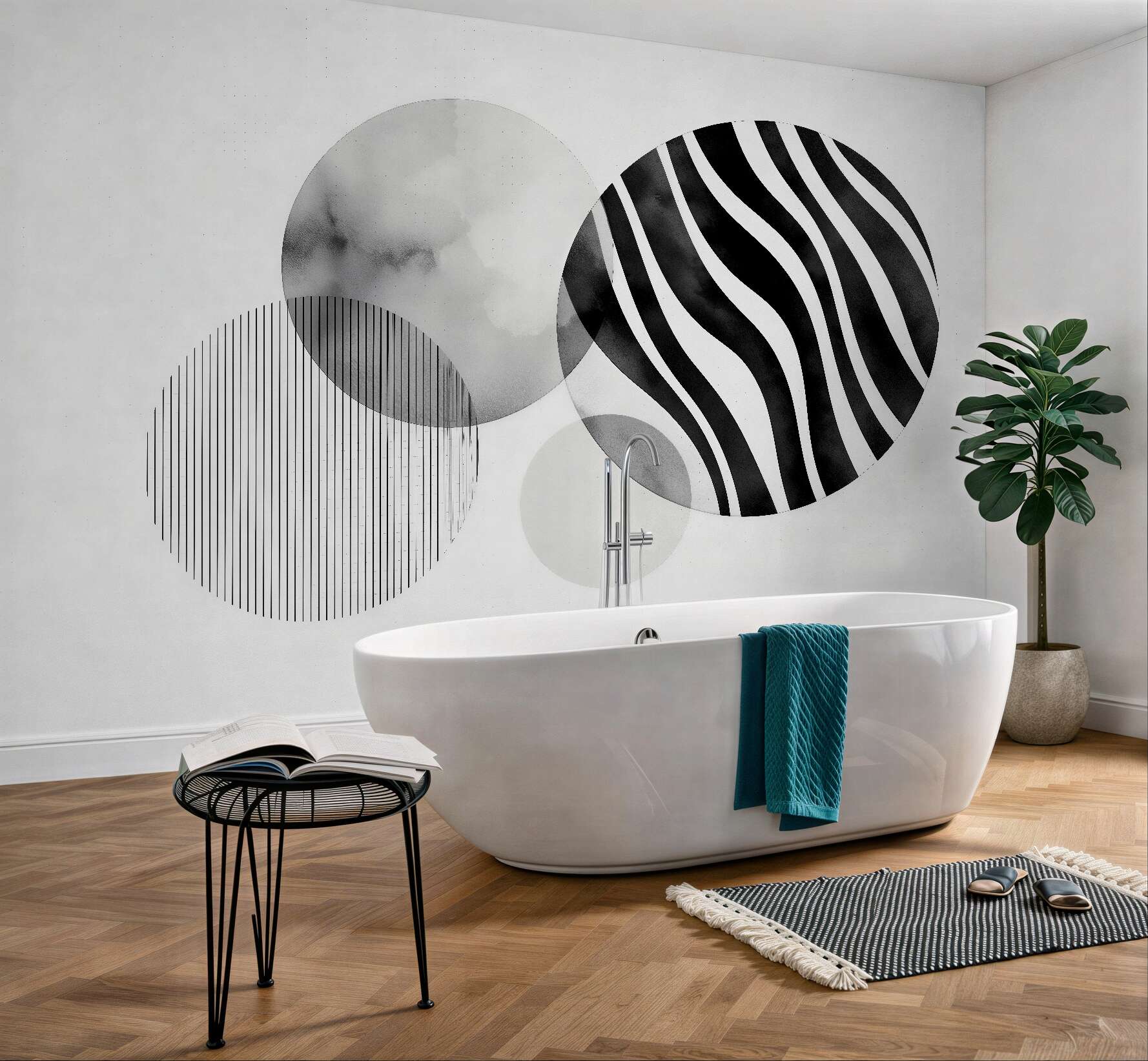 Fototapeten Geometrisches Zebra in Grautönen