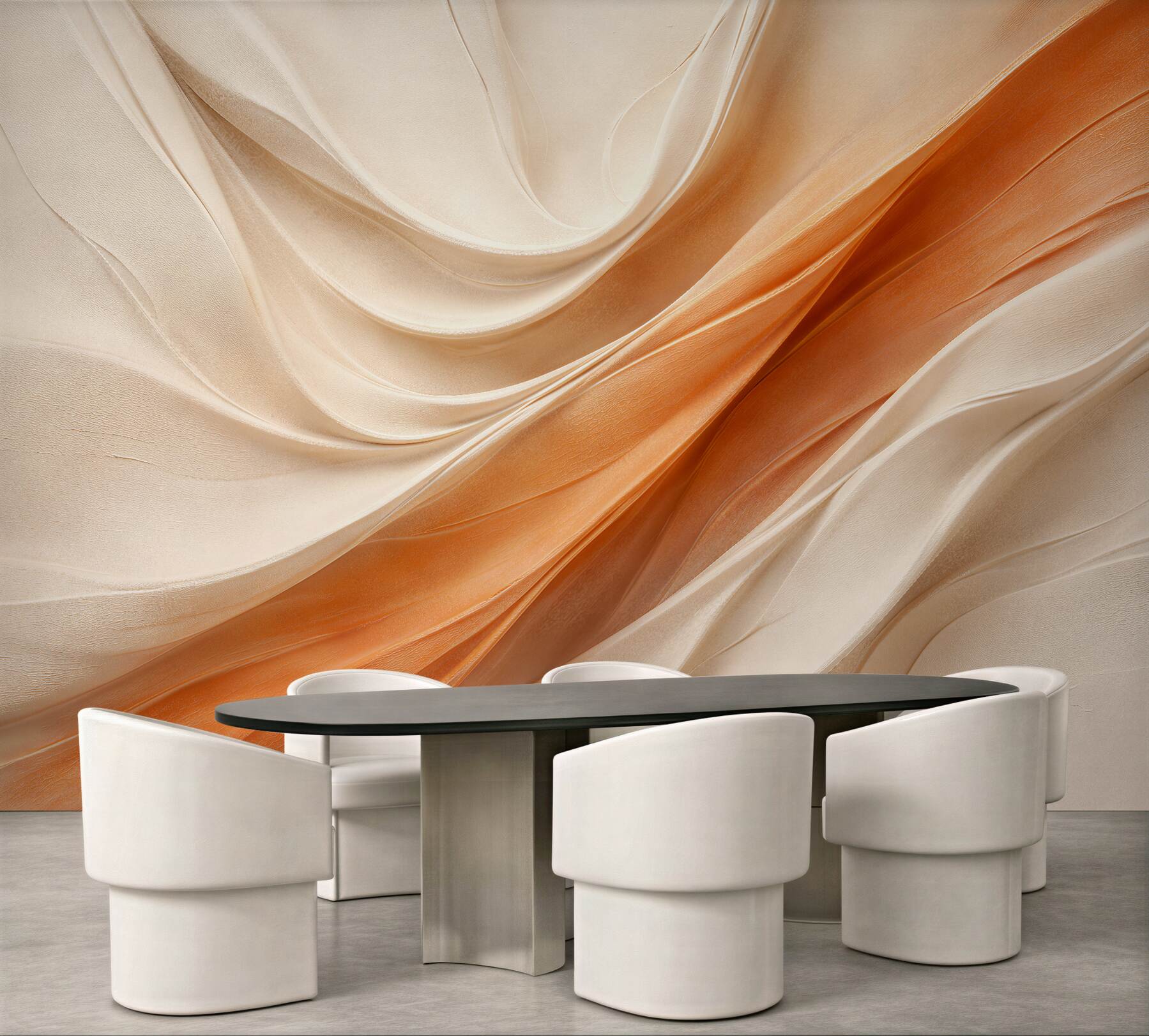 Fototapeten Seidene Welle in Beige